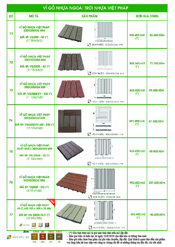 bang gia Go Nhua Viet Phap t82024-10